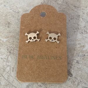 Blue Adalines NWT Sterling Silver Skull Stud Earrings